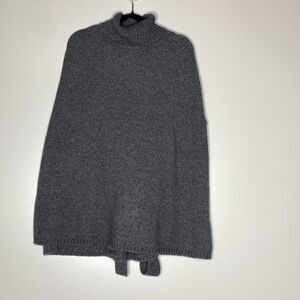 New Ann Taylor Turtleneck Tie Waist Poncho Wool Alpaca Sweater Women's Size XS/S